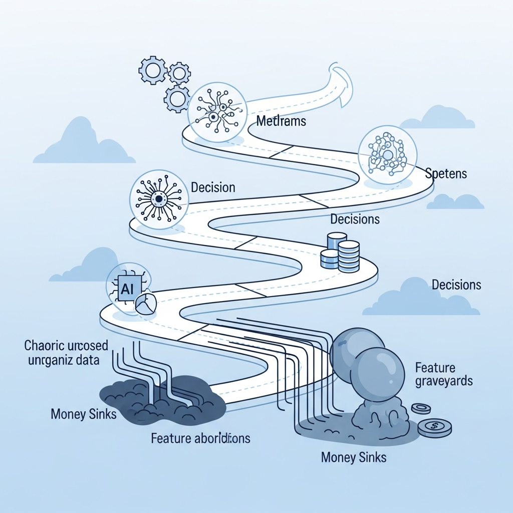 Discover common mistakes that derail AI initiatives in SaaS. Learn how to prioritize AI features effectively, ensure data quality, and implement robust governance for successful AI roadmaps.